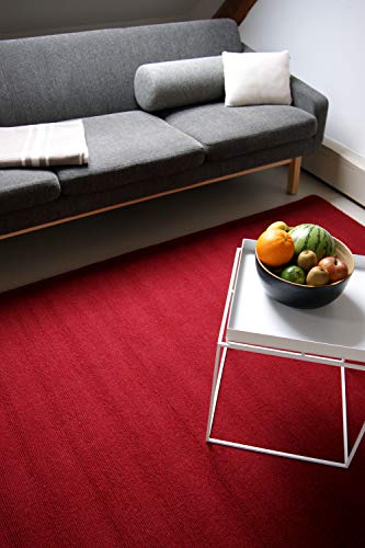 floor factory Moderner Designer Wollteppich Loft Ruby rot 160x230cm - Reine Wolle in leuchtenden modernen Farben von floor factory