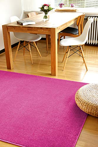floor factory Moderner Teppich Kolibri rosa/pink 160x230cm - farbenfroher, pflegeleichter Teppich mit kurzem Flor von floor factory