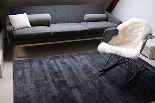 floor factory Moderner Teppich Lounge anthrazit grau 140x200cm - edler Designer Teppich im Vintage Look von floor factory