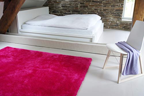 floor factory Moderner Teppich Seasons pink 160x230 cm - flauschig weicher Hochflor Teppich in aktuellen Trendfarben von floor factory