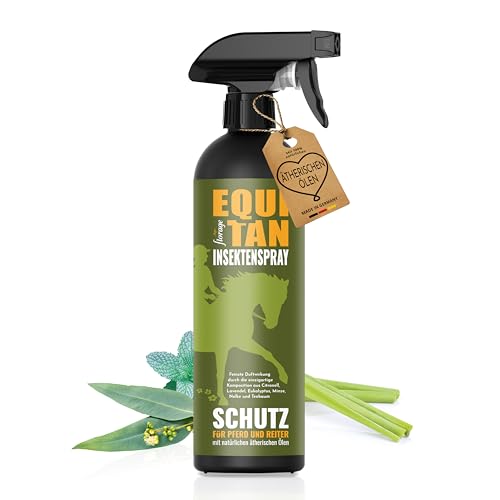 florage EQUITAN Insektenspray 500ml, Natürlicher Schutz für Pferde und Reiter, Effektiv gegen Fliegen, Mücken, Bremsen, Zecken usw., Wirkung durch Ätherische Öle, Vegan, 500ml von florage
