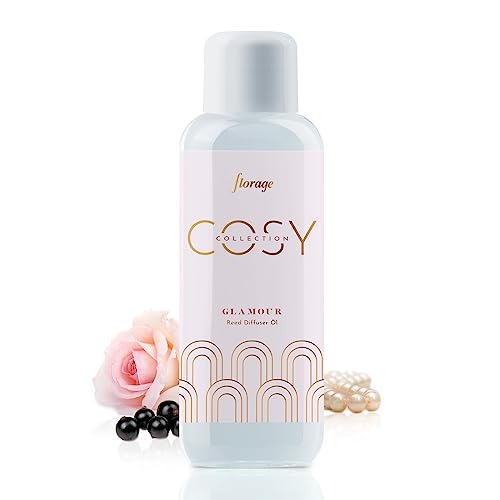 florage Raumduft Nachfüllflasche 500ml Glamour für Reed Diffuser Duftstäbchen, Aroma Nachfüller für Stäbchen, Nachfüllpack für Lufterfrischer zum nachfüllen, Raumerfrischer Refill von florage