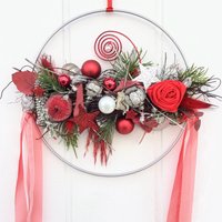 Fensterhänger , Advent Christmas Türschmuck Hoop Auf Silbernem Dekoring 25 cm Handgearbeitet Haltbar „Traumfänger 11" Fensterhänger , Advent Christmas Türschmuck Hoop Auf Silbernem Dekoring 25 cm Handgearbeitet Haltbar „Traumfänger 11" von floralkreativ