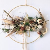 Türkranz/Fensterkranz Hoop Weihnachten 30 cm Advent Dekoring, Viel Natürliches Wenig Gold, Haltbar, Handgearbeitet „Hoop Stern 4" Türkranz/Fensterkranz Hoop Weihnachten 30 cm Advent Dekoring, Viel Natürliches Wenig Gold, Haltbar, Handgearbeitet „Hoop Stern 4" von floralkreativ