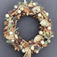 Türkranz Advent Naturzapfen Gold Türschmuck Wandschmuck "Gold-Natur" 25cm Handgefertigt von floralkreativ