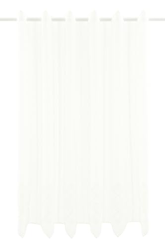 florentina Scheibengardine auf Voile Bestickt 80 cm hoch Creme - Wunschbreite frei wählbar durch gekaufte Menge in 16 cm Schritten - Meterware von florentina