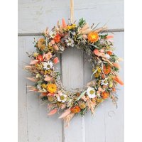 Kranz Türkranz Türkränze Wandkranz Natur Handarbeit Trockenkranz Bambus Achilea Herbstkranz von floristikwerkstatt