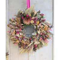 Türkranz 52 cm Wandkranz Tischkranz Artischocken Protea Annanas Eukalyptus Herbstkranz von floristikwerkstatt