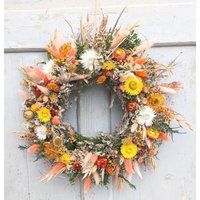 Türkranz Türkränze Wandkranz Natur Handarbeit Trockenkranz Bambus Achilea von floristikwerkstatt