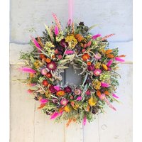 Türkranz Türkränze Wandkranz Natur Handarbeit Trockenkranz Trockenblumenkranz Trockenblumen Haltbar von floristikwerkstatt