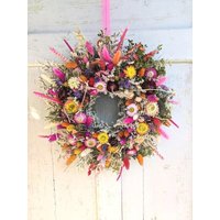 Türkranz Türkränze Wandkranz Natur Handarbeit Trockenkranz Trockenblumenkranz Trockenblumen Haltbar von floristikwerkstatt