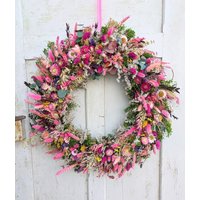 Türkranz Türkränze Wandkranz Natur Handarbeit Trockenkranz Trockenblumenkranz von floristikwerkstatt