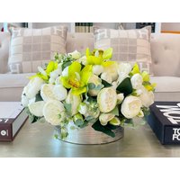 14 "Große Arrangement-Weiße Pfingstrose Künstliche Blumen Arrangement-Moderne Herzstück-Luxus Seidenblumen in Glasvase Für Wohnkultur 14 "Große Arrangement-Weiße Pfingstrose Künstliche Blumen Arrangement-Moderne Herzstück-Luxus Seidenblumen in Glasvase Für Wohnkultur von flovery
