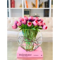 Real Touch Tulip Arrangement Lila Pink Ombré Mittelstück Real Touch Tulip Arrangement Lila Pink Ombré Mittelstück von flovery