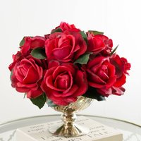 Rotes Mittelstück -Großes Real Touch Arrangement Rote Rose-Urlaub Centerpiece-Großes Blumengesteck Home Decor-Faux Floral Rotes Mittelstück -Großes Real Touch Arrangement Rote Rose-Urlaub Centerpiece-Großes Blumengesteck Home Decor-Faux Floral von flovery