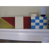 SechsNautical Signal Flagge Schilder - Maritimes Küstendesign von flowerjunky