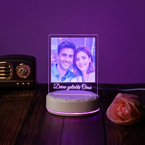 flowers Hua Personalisierte 3D Glas Foto Lampe Umweltbeleuchtung für Mädchen und Kinder Valentinstag Geschenkbox kostenlos von flowers Hua