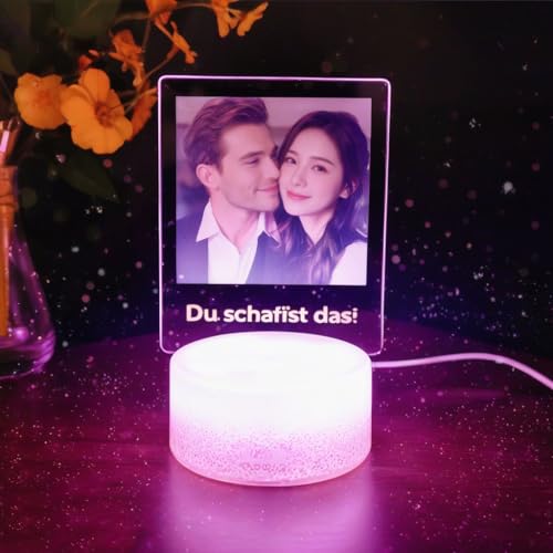 flowers Hua Personalisierte Geschenke 3d Foto Glas Lampe Fotogeschenke Bilder Personalisiertes Nachtlicht für Frauen Geschenk Weihnachten Valentinstag zum Jahrestag (Stil 8) von flowers Hua