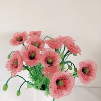 Mohnblume Handgefertigte Kunstblume | 40 cm von flowersbeadscraft