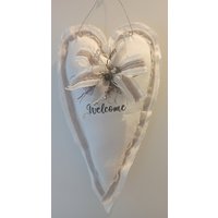 Herz, Muttertag, Hochzeit, Tür Deko, Willkommen, Vintage, Landhaus, Shabby Chic, Handarbeit von flowspirit