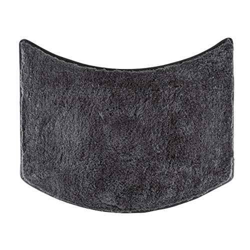 fluffy® Badteppich für Rundduschen aus Mikrofaser mit Rutschfester Unterseite (Kleiner Bogen | Duschradius 55 cm, Anthrazit) von fluffy