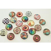Glasmagnete Mit Bunten Mustern Bunter Kühlschrank-Magnet | 20 Mm von fluteofthehour