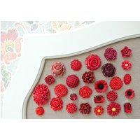 Pinnwand Set Rote Blumen Dekorative Reißzwecken von fluteofthehour