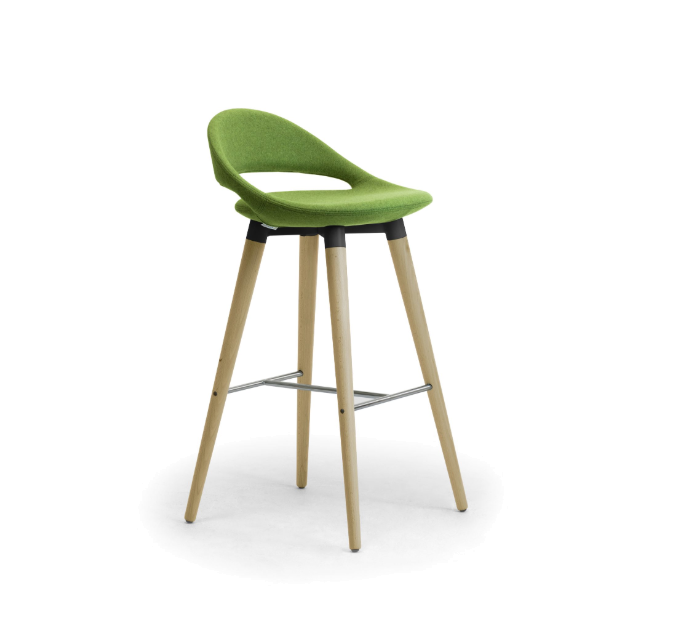 fm Büromöbel Elan Barhocker mit Holzgestell von fm Büromöbel