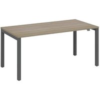 fm Catro Schreibtisch eiche, anthrazit metallic rechteckig, 4-Fuß-Gestell grau 160,0 x 80,0 cm von fm