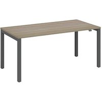 fm Catro Schreibtisch eiche, anthrazit metallic rechteckig, 4-Fuß-Gestell grau 180,0 x 80,0 cm von fm