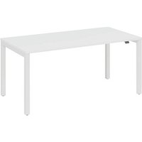 fm Catro Schreibtisch weiß, verkehrsweiß rechteckig, 4-Fuß-Gestell weiß 140,0 x 80,0 cm von fm