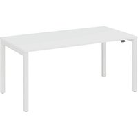 fm Catro Schreibtisch weiß, verkehrsweiß rechteckig, 4-Fuß-Gestell weiß 160,0 x 80,0 cm von fm