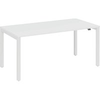 fm Catro Schreibtisch weiß, verkehrsweiß rechteckig, 4-Fuß-Gestell weiß 180,0 x 80,0 cm von fm