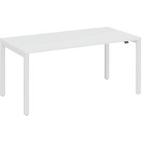 fm Catro Schreibtisch weiß, verkehrsweiß rechteckig, 4-Fuß-Gestell weiß 200,0 x 80,0 cm von fm