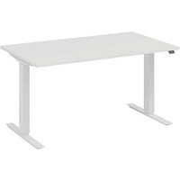 fm Move elektrisch höhenverstellbarer Schreibtisch weiß, verkehrsweiß rechteckig, T-Fuß-Gestell weiß 180,0 x 80,0 cm von fm