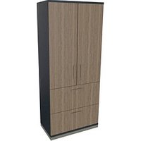 fm Aktenschrank Oldenburg, 4260649684979 lavagrau, eiche 2 Fachböden 80,0 x 44,2 x 186,9 cm von fm