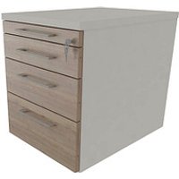 fm Oldenburg Rollcontainer weiß, eiche natur 4 Auszüge 43,4 x 60,0 x 54,0 cm von fm