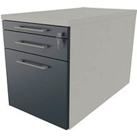 fm Oldenburg Rollcontainer weiß, lavagrau 3 Auszüge 43,4 x 80,0 x 54,0 cm von fm