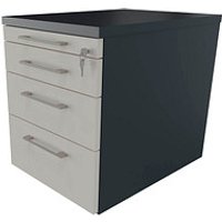 fm Oldenburg Rollcontainer lavagrau, weiß 4 Auszüge 43,4 x 60,0 x 54,0 cm von fm