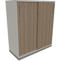 fm Schiebetürenschrank Oldenburg, 4260649683217 weiß, eiche natur 2 Fachböden 100,0 x 44,2 x 113,3 cm von fm