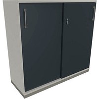 fm Schiebetürenschrank Oldenburg, 4260649683156 weiß, lavagrau 2 Fachböden 120,0 x 44,2 x 113,3 cm von fm