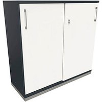 fm Schiebetürenschrank Oldenburg, 4260649683477 weiß, lavagrau 2 Fachböden 120,0 x 44,2 x 113,3 cm von fm