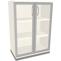 fm Aktenschrank Sidney, 4260672331789 weiß, Acrylglas klar 2 Fachböden 80,0 x 44,2 x 113,3 cm von fm