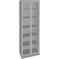 fm Aktenschrank Sidney, 4260267329047 lichtgrau, Acrylglas klar 5 Fachböden 80,0 x 44,2 x 222,1 cm von fm