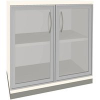 fm Aktenschrank Sidney, 4260672331772 weiß, Acrylglas klar 1 Fachboden 80,0 x 44,2 x 78,1 cm von fm