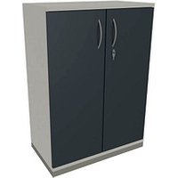 fm Aktenschrank Sidney, 4260429763641 weiß, lavagrau 2 Fachböden 80,0 x 44,2 x 113,3 cm von fm