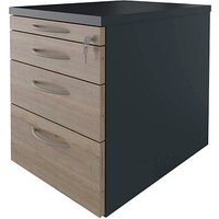 fm Sidney Rollcontainer lavagrau, eiche natur 4 Auszüge 43,4 x 60,0 x 54,0 cm von fm