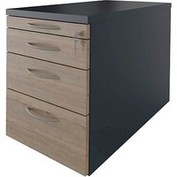 fm Sidney Rollcontainer lavagrau, eiche natur 4 Auszüge 43,4 x 80,0 x 54,0 cm von fm