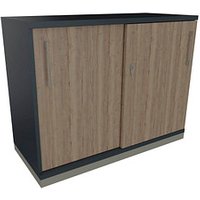 fm Schiebetürenschrank Oldenburg, 4260649686249 lavagrau, eiche natur 1 Fachboden 100,0 x 44,2 x 78,1 cm von fm