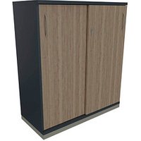 fm Schiebetürenschrank Sidney, 4260429768646 lavagrau, eiche natur 2 Fachböden 100,0 x 44,2 x 113,3 cm von fm